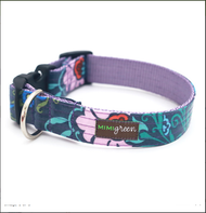 Bouquet Laminated Cotton Dog Collar