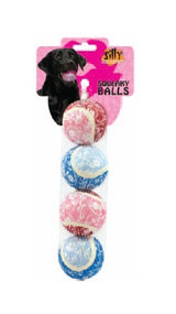 Small Tennis Ball 4 pk- Flower Dog Toy