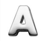 Chrome Plated Block Letter Collar Charms- 10mm