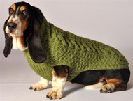 Cable Knit Dog Sweater- Sage Green