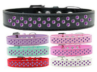 Rim-Set Purple Crystal Dog Collar