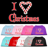 I Heart Christmas Dog Shirt (Candy Canes)