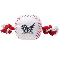 Milwaukee Brewers Nylon Baseball Rope Dog Toy