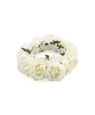 White Rose Wedding Dog Collar - Large Dogs