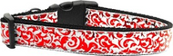 Red and White Shimmer Dog Collar