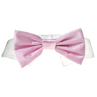 Pink Satin Dog Bow Tie