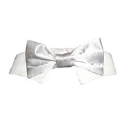 Silver Satin Dog Bow Tie