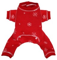 Red Snowflake Dog Long Johns