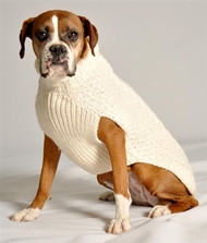 Cable Knit Dog Sweater- Natural