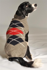 Classic Argyle Dog Sweater- Grey