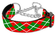 Christmas Argyle Martingale Dog Collar