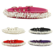 Faux Croc Beaded Dog Collar