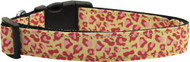 Tank & Pink Leopard Nylon Ribbon Dog Collar