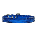 10mm Blue Metallic Two Tier Dog Collar