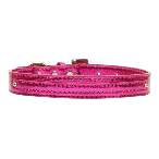 10mm Pink Metallic Two Tier Dog Collar