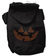 Jack O Lantern Rhinestone Dog Hoodie - Black