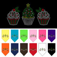 Christmas Cupcakes Rhinestone Dog Bandana