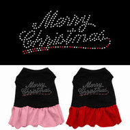 Merry Christmas Rhinestone Dog Dress