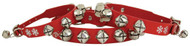 Red Jingle Bell Leather Dog Collar