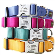 Engraved Metal Buckle Personalized Dog Collar