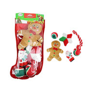 Midlee Toy Filled Christmas Dog Stocking Gift Set (14")- Squeaky Plush Ball Rope Holiday Pet Present