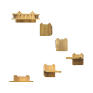 Midlee Cat Wall Shelves Climber Furniture- Medium- Perch Activity Wooden Tree