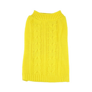 Midlee Cable Knit Dog Sweater (Small, Yellow)