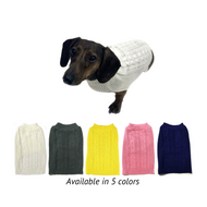Midlee Cable Knit Dog Sweater