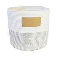 Midlee Rope Dog Toy Basket with Blank Label- Personalize It!