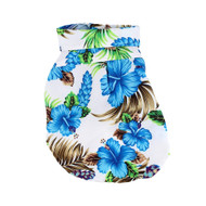 Midlee Blue Hibiscus Hawaiian Dog Shirt