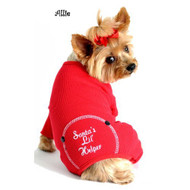 Doggie Design Santa's Lil Helper Embroidered Dog Pajamas, Small