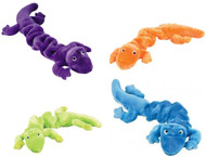 Zanies Plush Bungee Geckos Dog Toy, 16-inch, Bundle of 4 (Blue, Neon Green, Orange, and Purple)