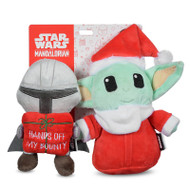Star Wars: 6" Holiday The Mandalorian w/Present and The Child Santa Plush 2pc Toy Set(6")
