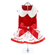 Holiday Dog Harness Dress - Candy Canes (Large)