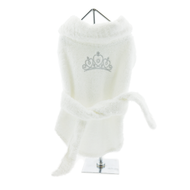 Doggie Design Luxury Dog Bath Robe - Silver Tiara