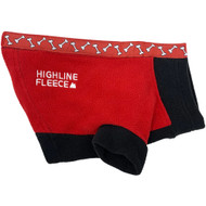 Doggie Design Highline Fleece Dog Coat With Rolling Bones-Red and Black