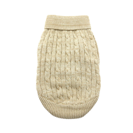 Doggie Design Combed Cotton Cable Knit Dog Sweater - Oatmeal