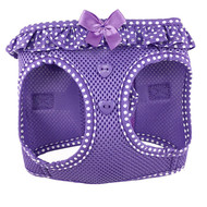 Doggie Design American River Choke Free Dog Polka Dot Ruffle Harness-Paisley Purple