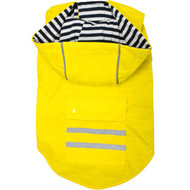 Doggie Design Slicker Raincoat with Striped Lining - Yellow