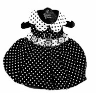 Doggie Design Polka Dot Black and White Dog Dress with Matching Leash