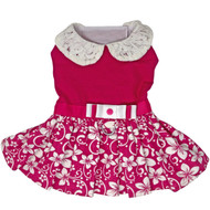 Doggie Design Pink Hibiscus Dog Dress with Matching Leash