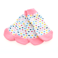 Doggie Design Non-Skid Dog Socks - Pink and White Hearts