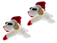 Lamb Chop Christmas Dog Toy with Santa Hat 6", 2 Pack