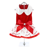 Doggie Design Christmas Candy Cane Dress and Matching Leash