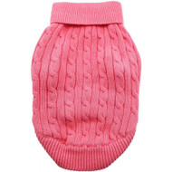 Doggie Design Dog Cable Knit 100% Cotton Sweater - Candy Pink