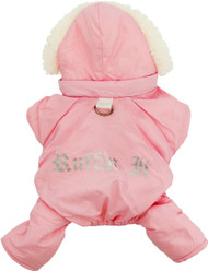 Doggie Design Pink Ruffin It Dog Snow Suit Harness, Pink, Medium