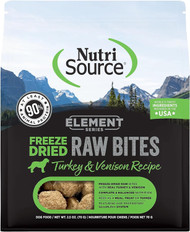 NutriSource Element Series Turkey and Venison Freeze Dried Raw Bites Dog Food - 2.5 Ounce