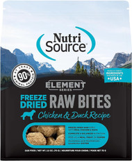 NutriSource Element Series Chicken and Duck Freeze Dried Raw Bites Dog Food - 2.5 Ounce