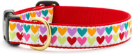 Up Country Pop Hearts Dog Collar M (12-18”); Wide 1”