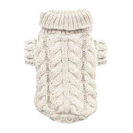 Hip Doggie Angora Cable Knit Sweater - Sand (X-Large)